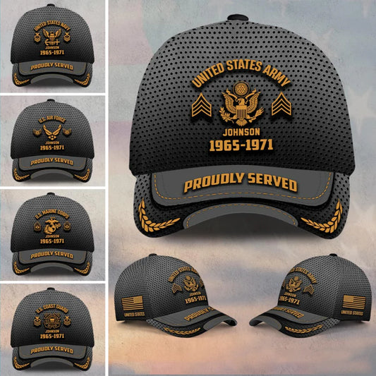 Veterans - US Veteran Proudly Served - Personalized Cap (HJ)