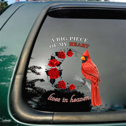 Cardinal - A Big Piece Of My Heart - Personalized Decal (HJ)