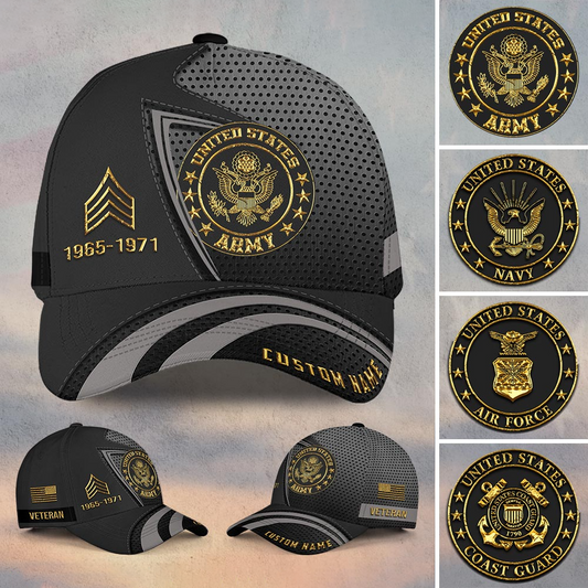 Veterans - Customized U.S Veteran Proudly Served - Personalized Cap (HN)