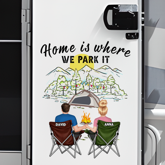 Camping Lovers - Home Is Where We Park It - Personalized Decal