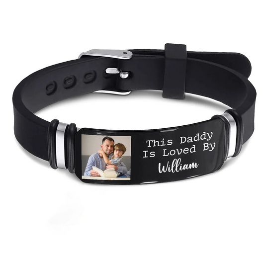 Family - Custom Photo I Love You Daddy - Gift For Father - Personalized Bracelet