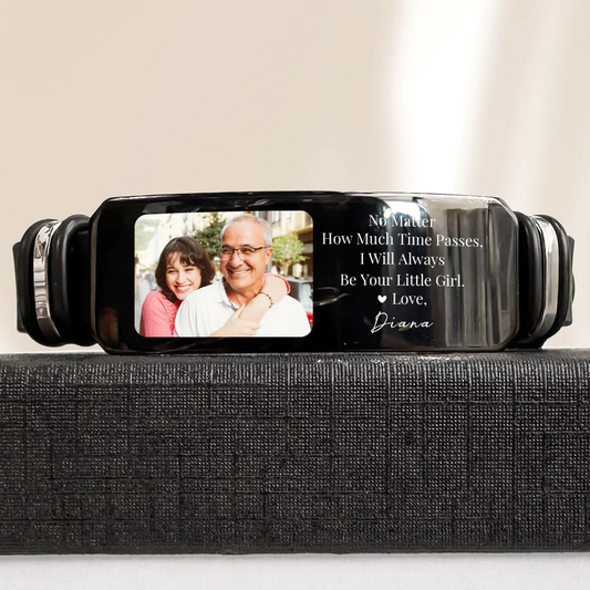 Family - Always Be Your Little Girl Gift From Daughter - Personalized Photo Bracelet (HL)