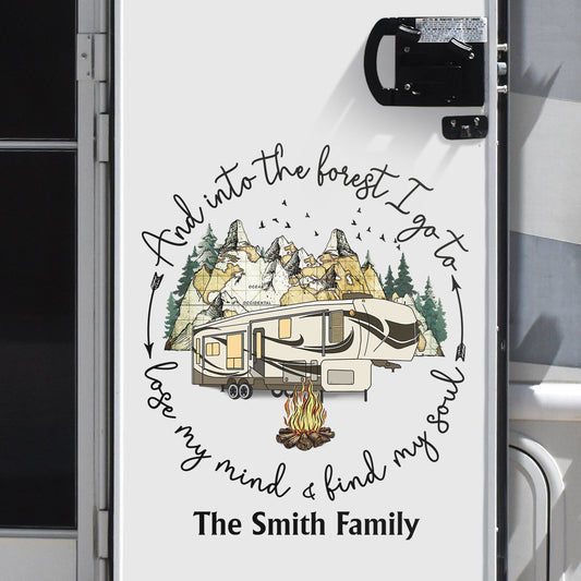 Camping Lovers - And Into The Forest I Go To - Personalized Decal