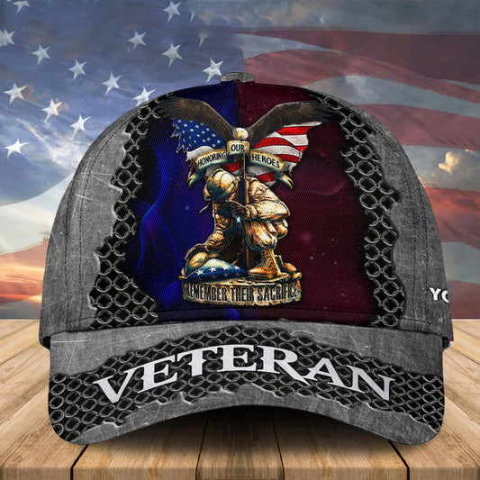 Veteran - Personalized Name Honoring Our Heros Remember Their Sacrifice - Personalized Cap