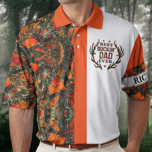 Best Buckin' Dad Ever Hunting Polo Shirt - Personalized Polo Shirt