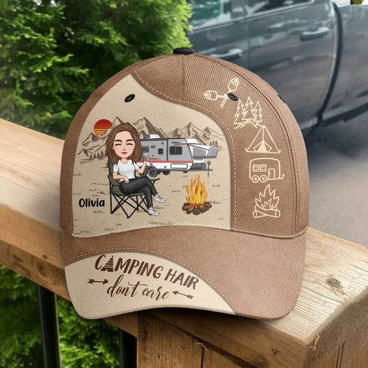 Camping Lovers - Camping Hair Don't Care - Personalized Classic Cap