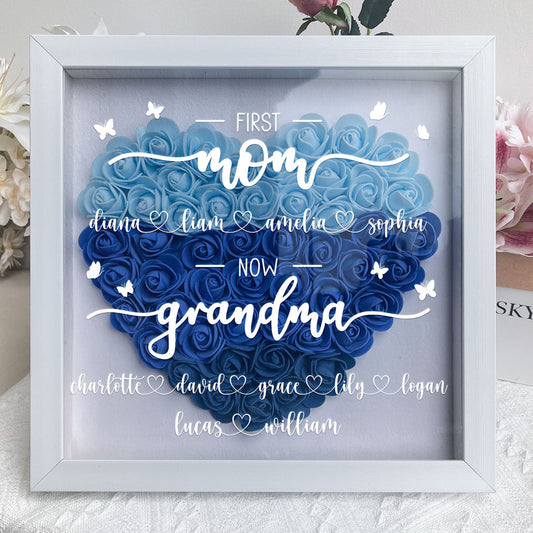 Mother - First Mom Now Grandma - Personalized Flower Shadow Box (HJ)