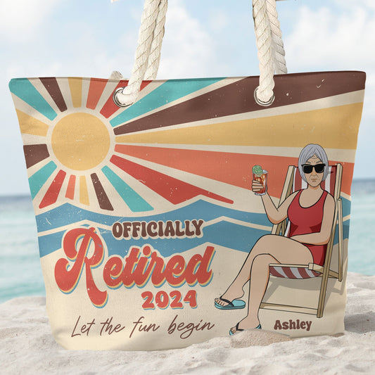 Retirement - Let The Fun Begin Retirement - Personalized Beach Bag