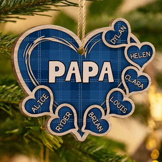 Mom Dad Grandma Grandpa Little Sweethearts - Personalized Wooden Cutout Ornament ornament The Next Custom Gift