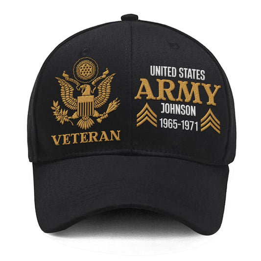 Veteran - US Veteran Proudly Served - Personalized Cap