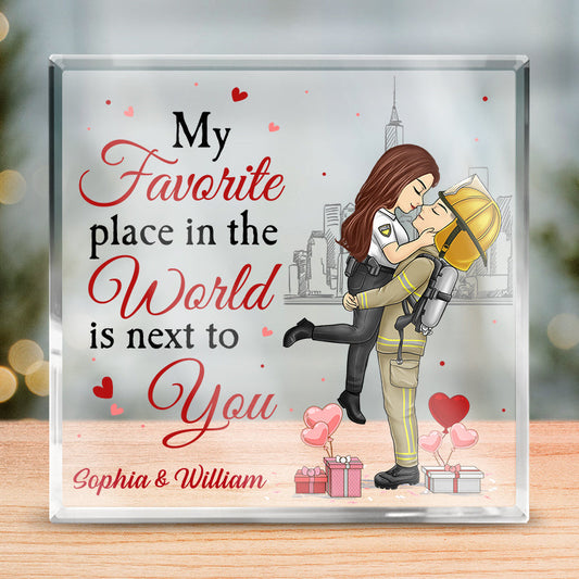 Couple - Next To You - Gift For Husband Wife, Anniversary -  Personalized Custom Square Shaped Acrylic Plaque