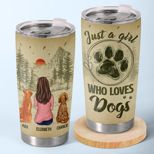 20oz Pet Lovers - Just A Girl Who Loves Dogs - Personalized Tumbler