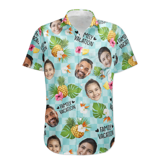 Family - Family Vacation - Personalized Photo Hawaiian Shirt