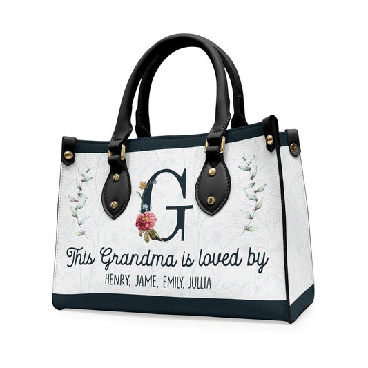 Grandma- This Grandma Is Loved By - Personalized Leather Bag