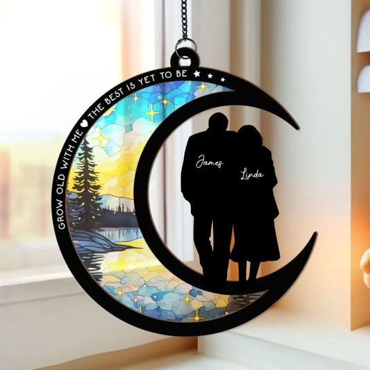 Couple - From Our First Breath Till Our Last Breath - Personalized Window Hanging Suncatcher Ornament