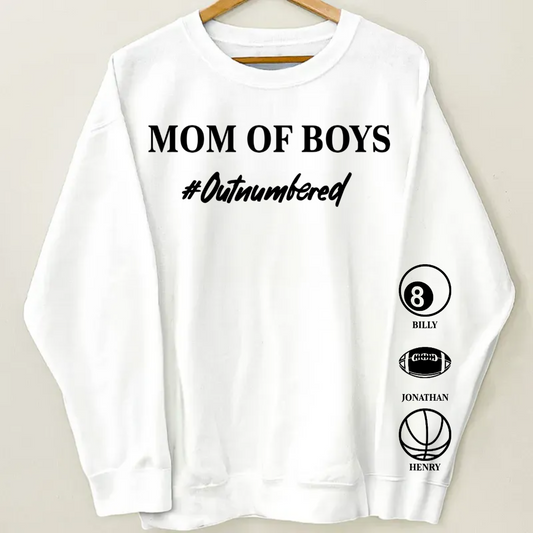 Mother - Mom Of Boys - Personalized Sweatshirt (VT)