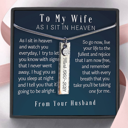 Couple - Loss of Husband Gift for Wife - Personalized Necklace (TL)