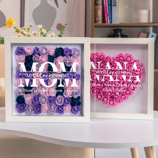 Mother - Mom Gift We  Love You - Personalized Flower Shadow Box (TL)