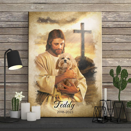 Memories Dog Lovers - God Hug Dog - Personalized Canvas