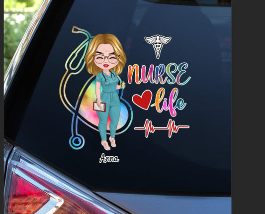 Nurse - Gift For Nurse Life - Personalized Decal