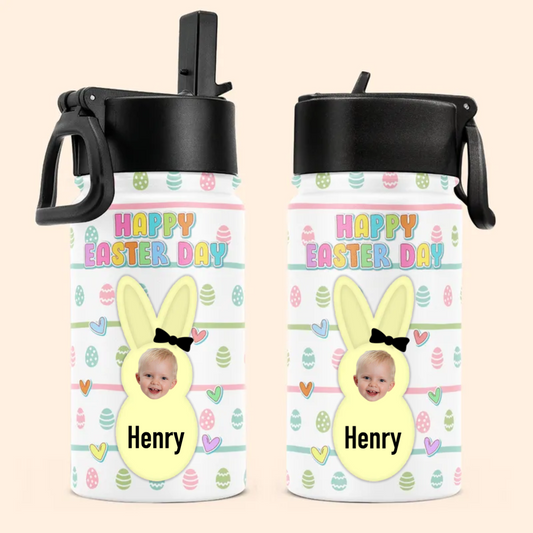 Kid - Happy Easter Day - Personalized Water Tracker Bottle