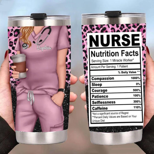 20oz Nurses - Nurse Life Nutrition Facts - Personalized Tumbler