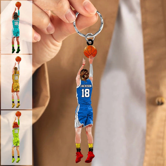 Basketball Lovers- Basketball Girl - Personalized Acrylic Keychain