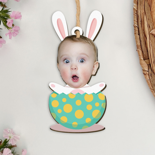 Kids - Adorable Kid Wear Easter Bunny Costume - Personalized Photo Easter Basket Tags (LH)