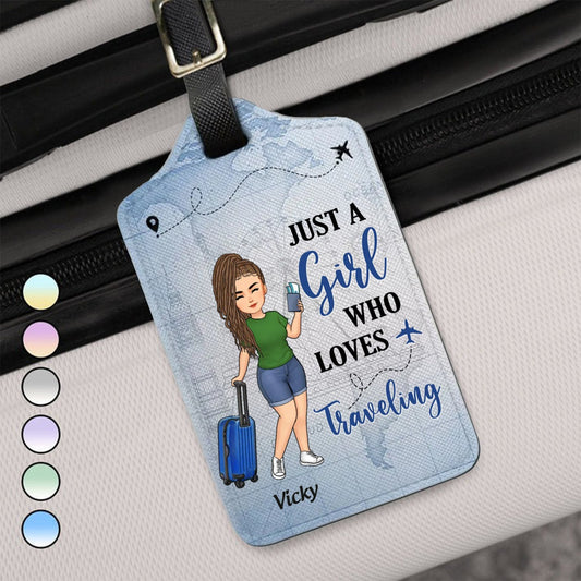 Travel Lovers - Just A Girl Boy Who Loves Traveling - Personalized Luggage Tag