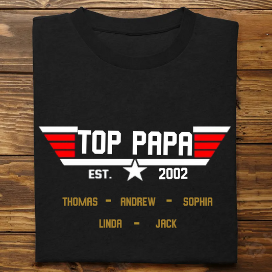 Family -  Personalized Papa, Grandpa's Birthday, Father's Day Gift - Personalized Tshirt