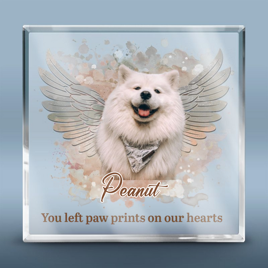 Pet Lovers - Pets Teach Us The Purest Kind Of Love - Memorial Personalized Custom Square Shaped Acrylic Plaque