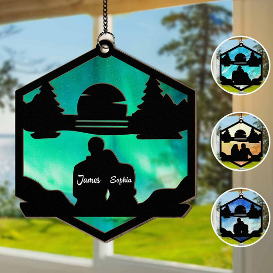 Couple - Sweet Couple - Personalized Window Hanging Suncatcher Ornament