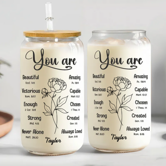 Christian - You Are Christian Gifts For Women Birthday Gifts - Personalized Glass Can