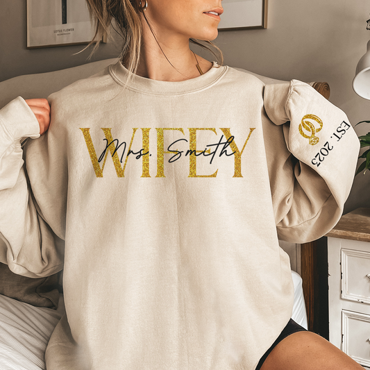 Couple - The Love Of My Life My Wifey - Personalized Sweater (LH)