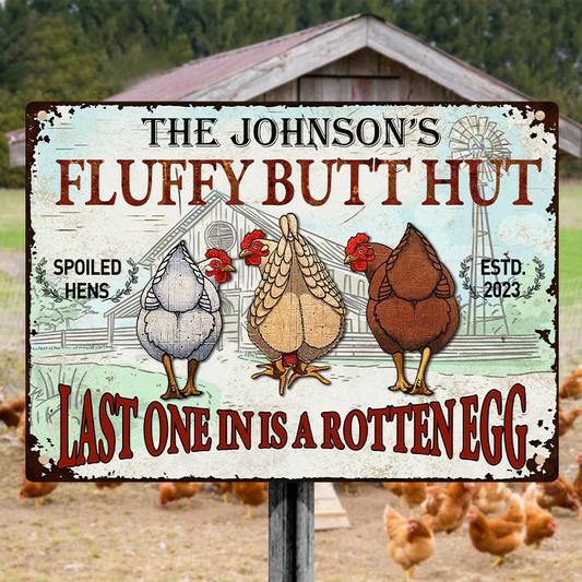 Farmers - Fluffy Butt Hut Nuggets - Personalized Metal Sign (LH)