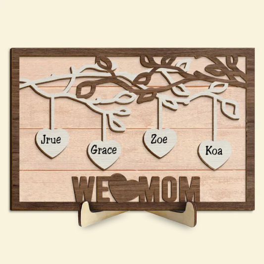 Family - We Love You Mom - Personalized Wooden Plaque