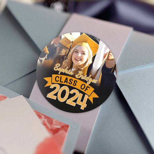 Graduation -Custom Photo Graduation Class Of 2024 Roll Sticker - Personalized Roll Sticker