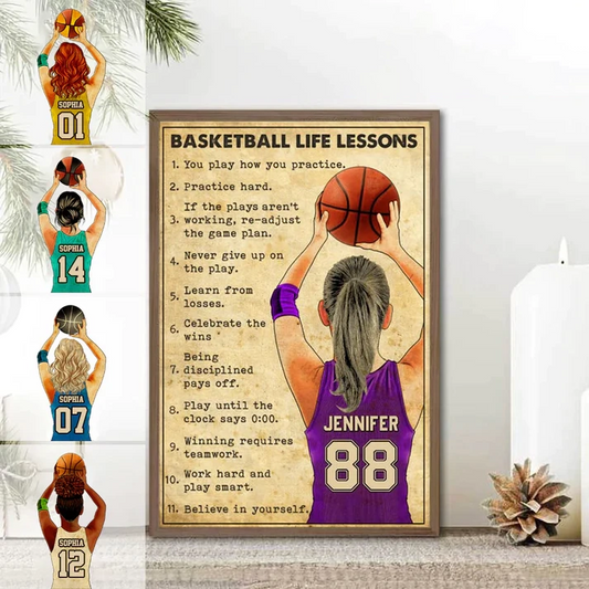 Basketball - Basketball Life Lessons - Personalized Basketball Poster