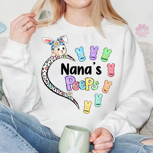 Family - Custom Nana Mimi Shirt, Custom Name Kid Bunny, Custom Easter Day Shirt, Easter Family, For Kids Easter, Easter Bunnys - Personalized Unisex T-shirt