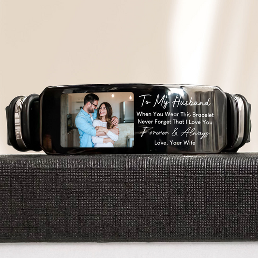 Couple - To My Husband I Love You Forever Always - Personalized Bracelet