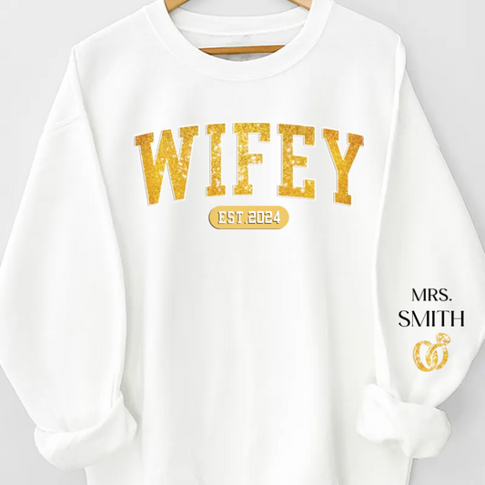 Couple - Wifey Est - Personalized Sweatshirt