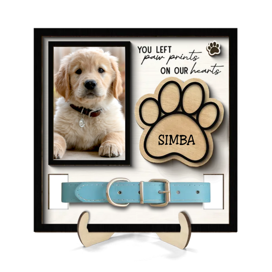 Pet Lovers - You Left Paw Prints On Our Hearts - Personalized Wooden Plaque