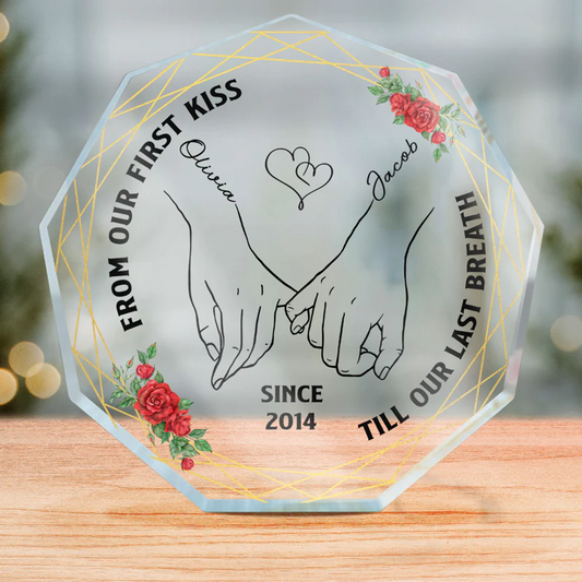 Couple - From Our First Kiss - Personalized Custom Nonagon Shaped Acrylic Plaque